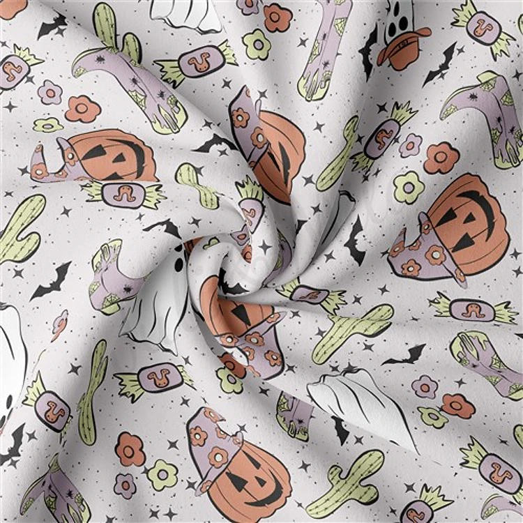 Fall Halloween Double Brushed Polyester Fabric Jersey Stretchy Soft Polyester Stretch Fabric