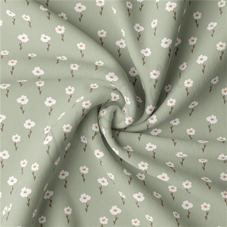 Floral Floral Flowers Double Brushed Polyester Fabric Jersey Stretchy Soft Polyester Stretch Fabric