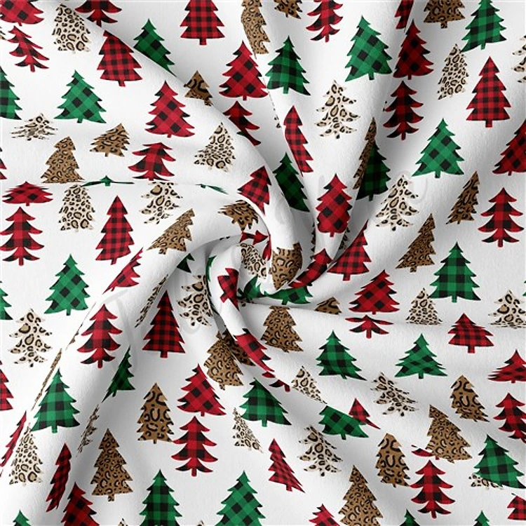 Christmas Double Brushed Polyester Fabric Jersey Stretchy Soft Polyester Stretch Fabric