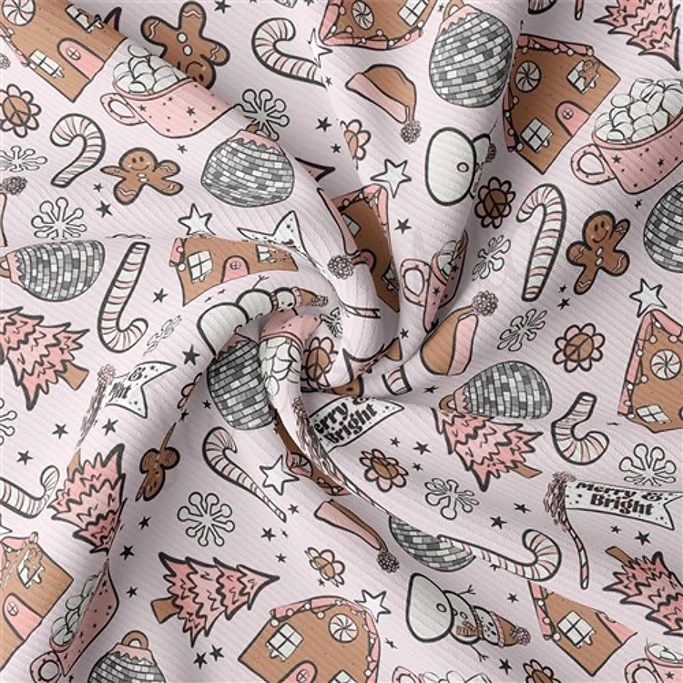 Christmas Rib Knit Fabric, RBK2041 & Get a Free $89.99 Embroidery Bundle