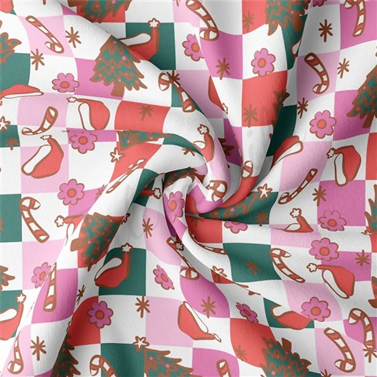 Christmas Double Brushed Polyester Fabric Jersey Stretchy Soft Polyester Stretch Fabric