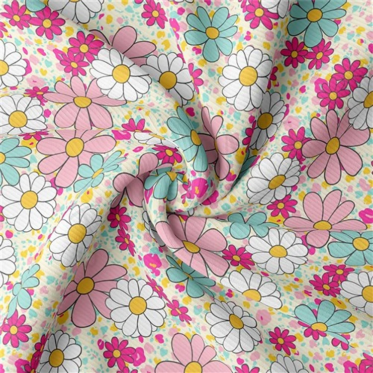 Floral Rib Knit Fabric, RBK1569 & Get a Free $89.99 Embroidery Bundle