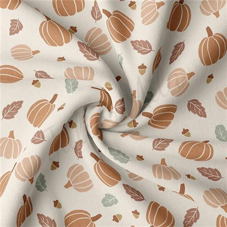 Halloween Autumn Fall Double Brushed Polyester Fabric Jersey Stretchy Soft Polyester Stretch Fabric