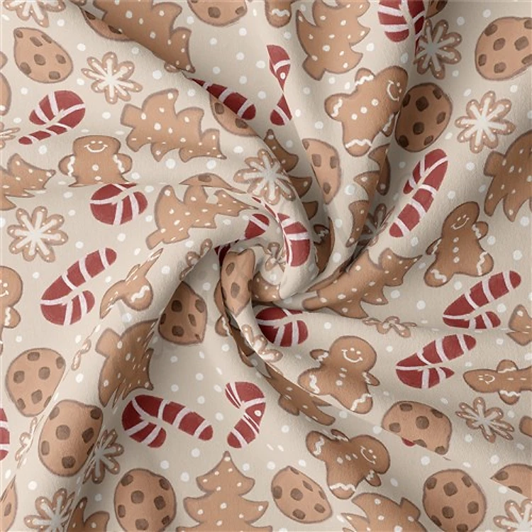 Christmas Double Brushed Polyester Fabric Jersey Stretchy Soft Polyester Stretch Fabric