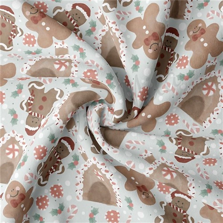Christmas Double Brushed Polyester Fabric Jersey Stretchy Soft Polyester Stretch Fabric