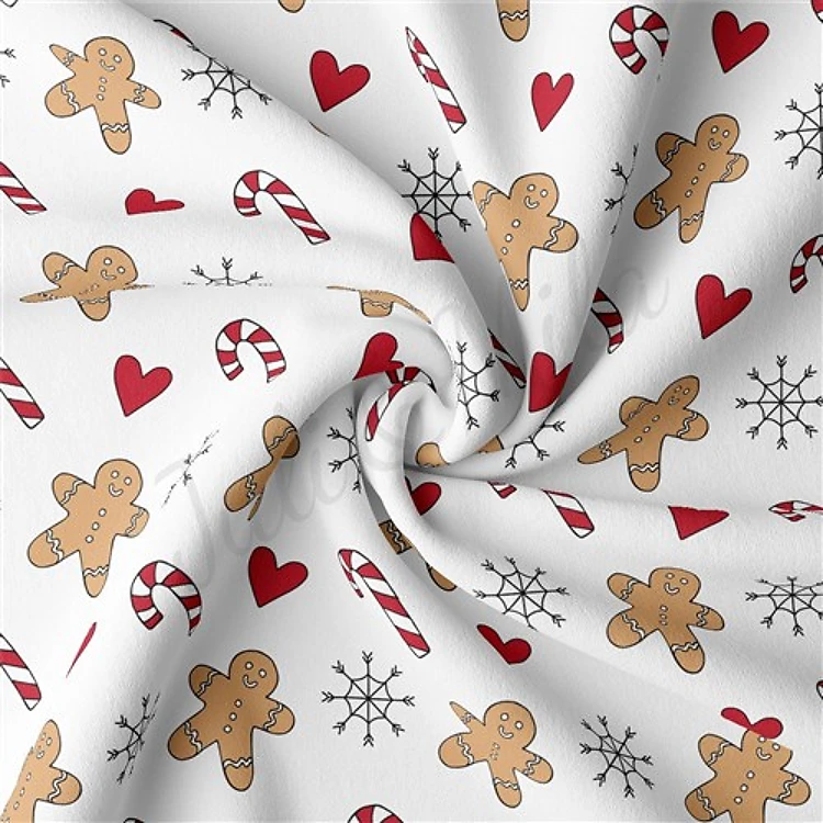 Christmas Double Brushed Polyester Fabric Jersey Stretchy Soft Polyester Stretch Fabric