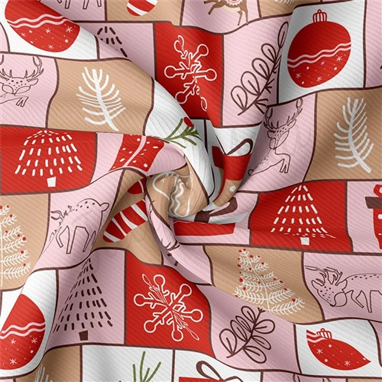 Christmas Rib Knit Fabric, RBK2168 & Get a Free $89.99 Embroidery Bundle