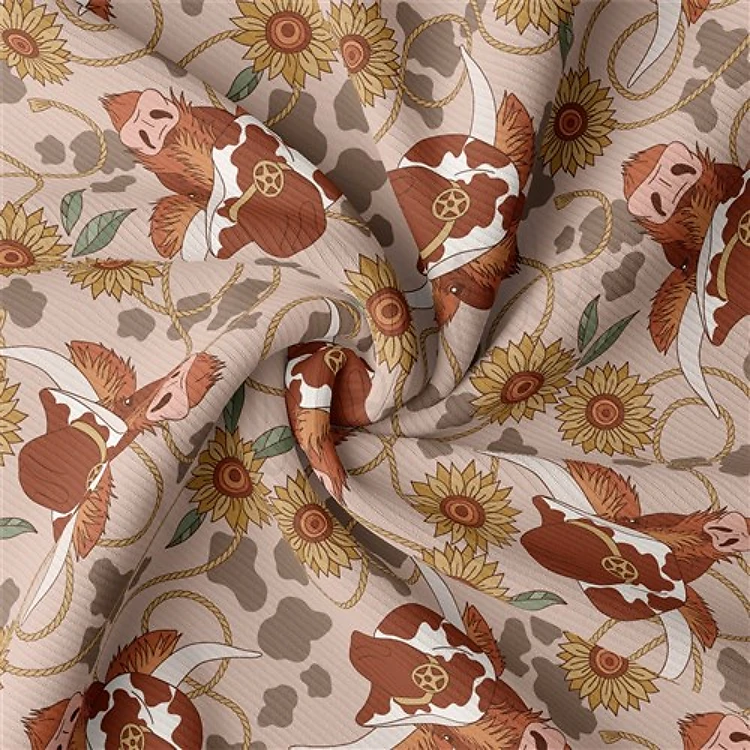 Boho Western Rib Knit Fabric, RBK2173 & Get a Free $89.99 Embroidery Bundle