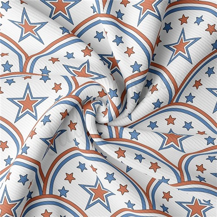 4th of July Patriotic Rib Knit Fabric, RBK2191 & Get a Free $89.99 Embroidery Bundle