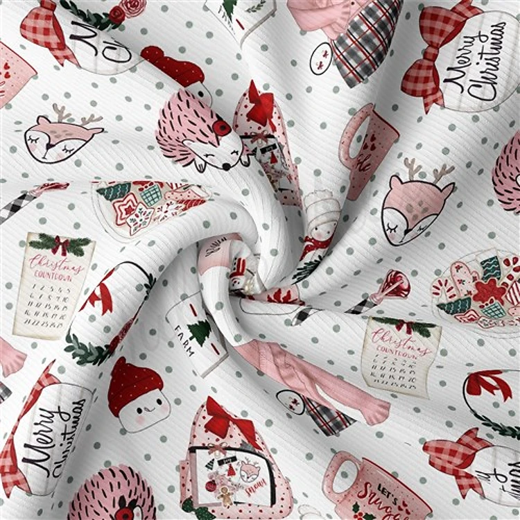 Christmas Rib Knit Fabric, RBK2184 & Get a Free $89.99 Embroidery Bundle