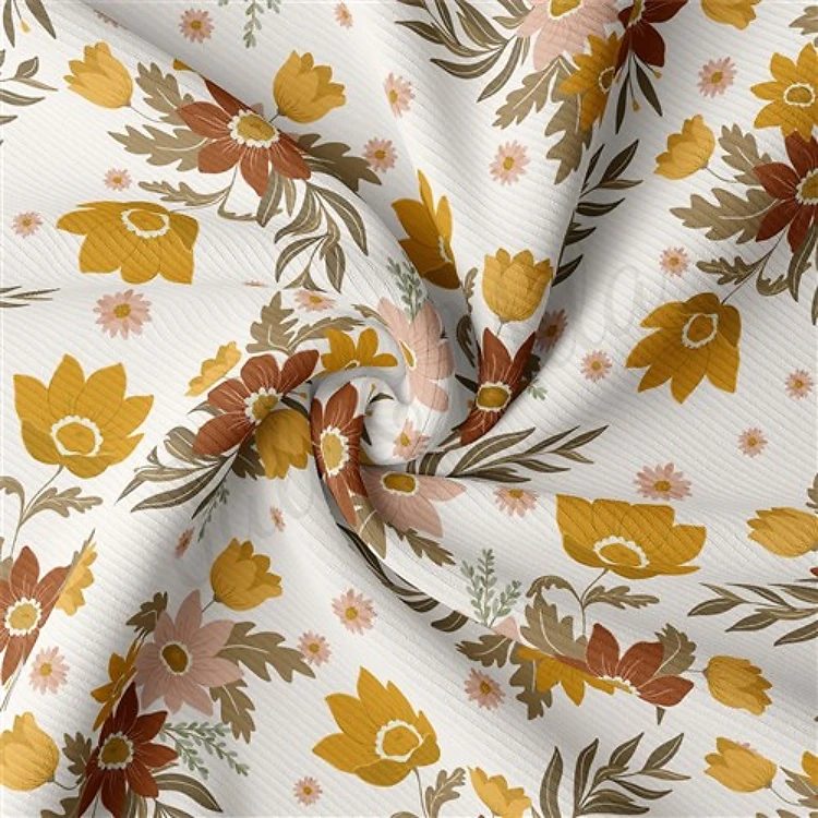 Floral Rib Knit Fabric, RBK2176 & Get a Free $89.99 Embroidery Bundle