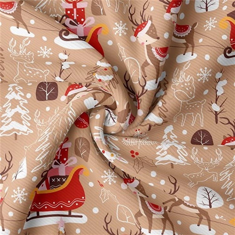 Christmas Rib Knit Fabric, RBK2166 & Get a Free $89.99 Embroidery Bundle