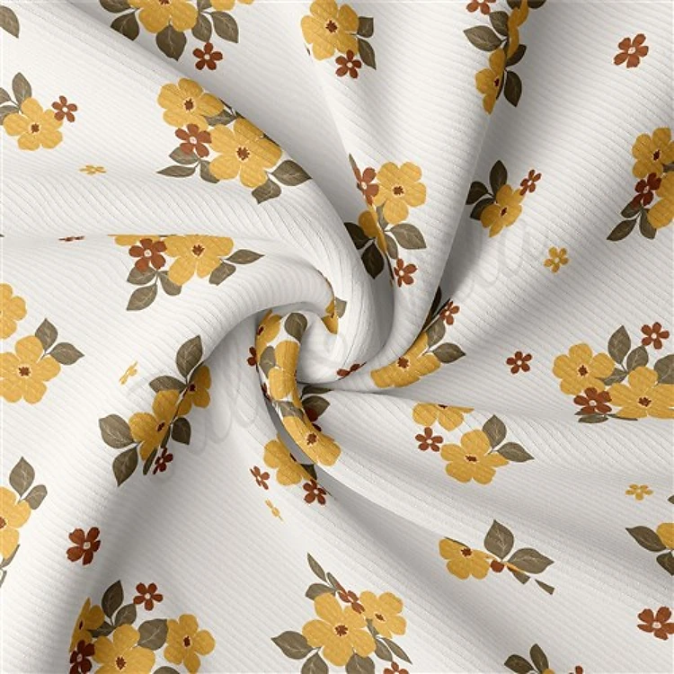 Floral Rib Knit Fabric, RBK2179 & Get a Free $89.99 Embroidery Bundle