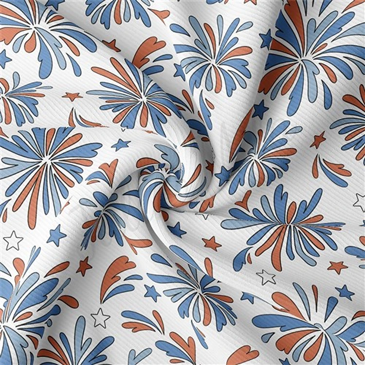 4th of July Patriotic Rib Knit Fabric, RBK2178 & Get a Free $89.99 Embroidery Bundle