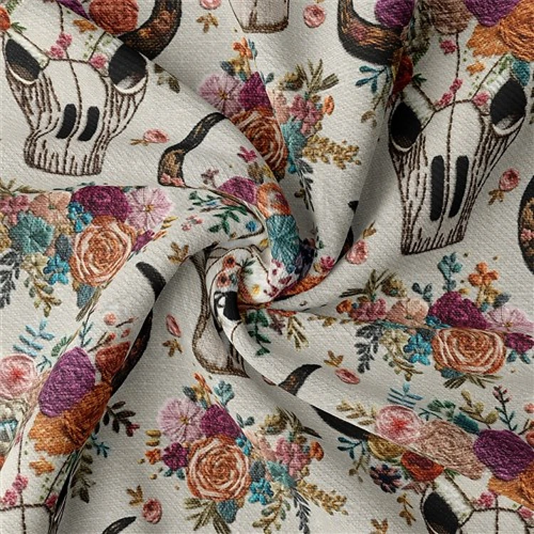 Floral Embroidery Rib Knit Fabric, RBK1790 & Get a Free $89.99 Embroidery Bundle
