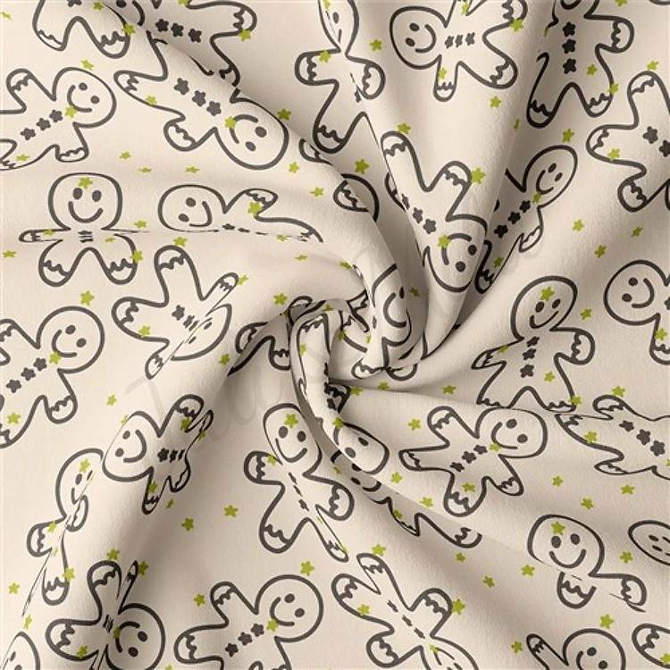 christmas Double Brushed Polyester Fabric Jersey Stretchy Soft Polyester Stretch Fabric