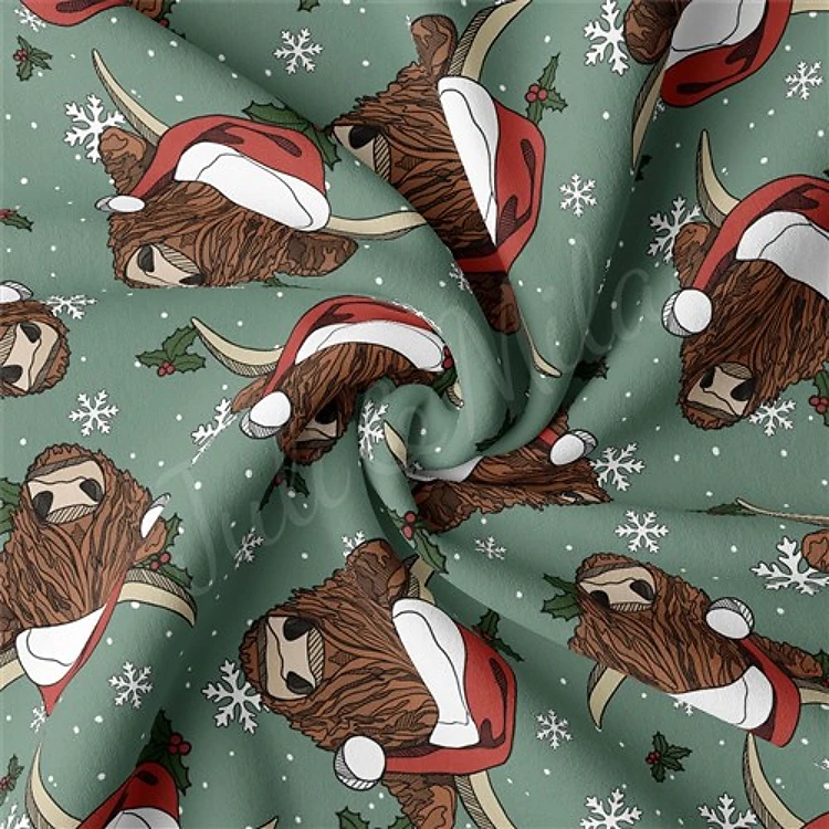 Christmas Double Brushed Polyester Fabric Jersey Stretchy Soft Polyester Stretch Fabric