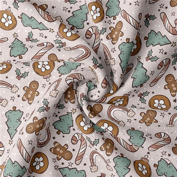 Christmas Double Brushed Polyester Fabric Jersey Stretchy Soft Polyester Stretch Fabric