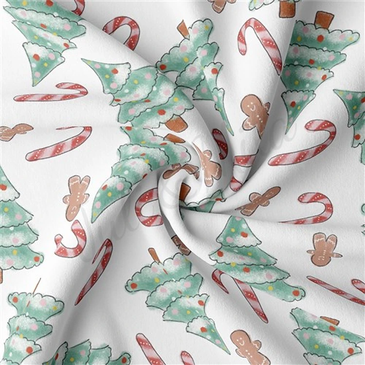 Christmas Christmas Double Brushed Polyester Fabric Jersey Stretchy Soft Polyester Stretch Fabric