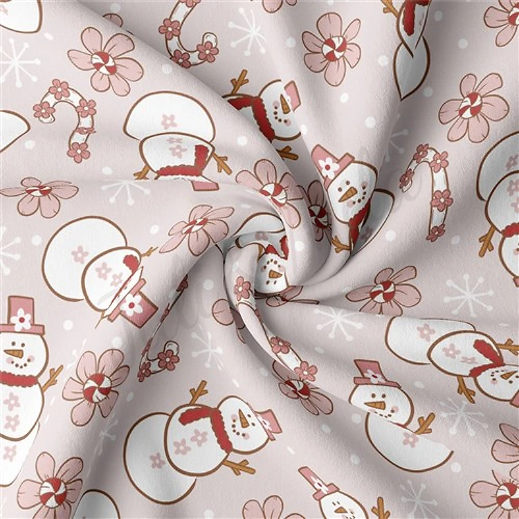 Christmas Christmas Double Brushed Polyester Fabric Jersey Stretchy Soft Polyester Stretch Fabric