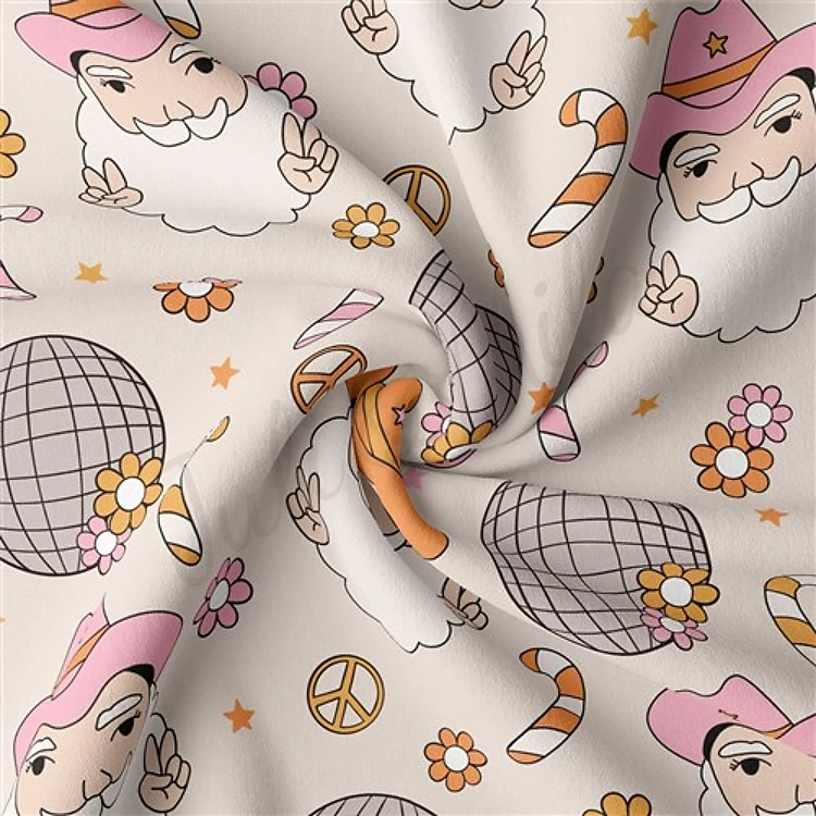 Christmas Christmas Double Brushed Polyester Fabric Jersey Stretchy Soft Polyester Stretch Fabric