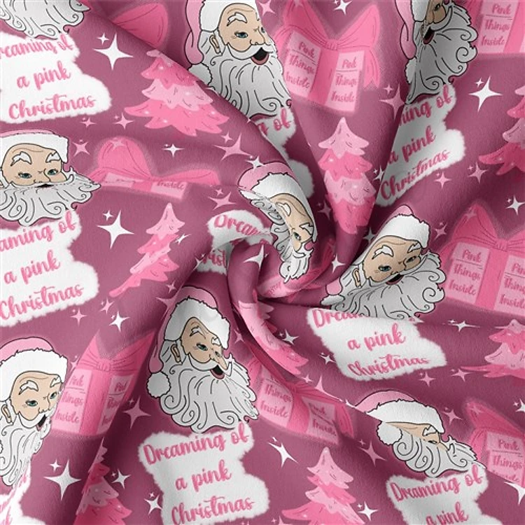 Christmas Christmas Double Brushed Polyester Fabric Jersey Stretchy Soft Polyester Stretch Fabric