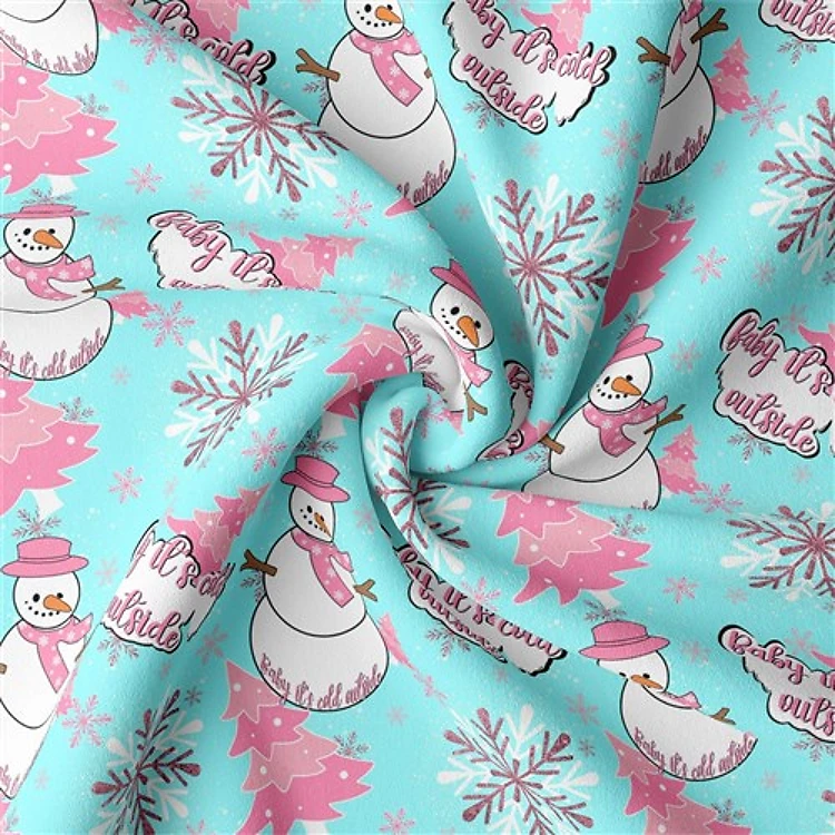 Christmas Christmas Double Brushed Polyester Fabric Jersey Stretchy Soft Polyester Stretch Fabric