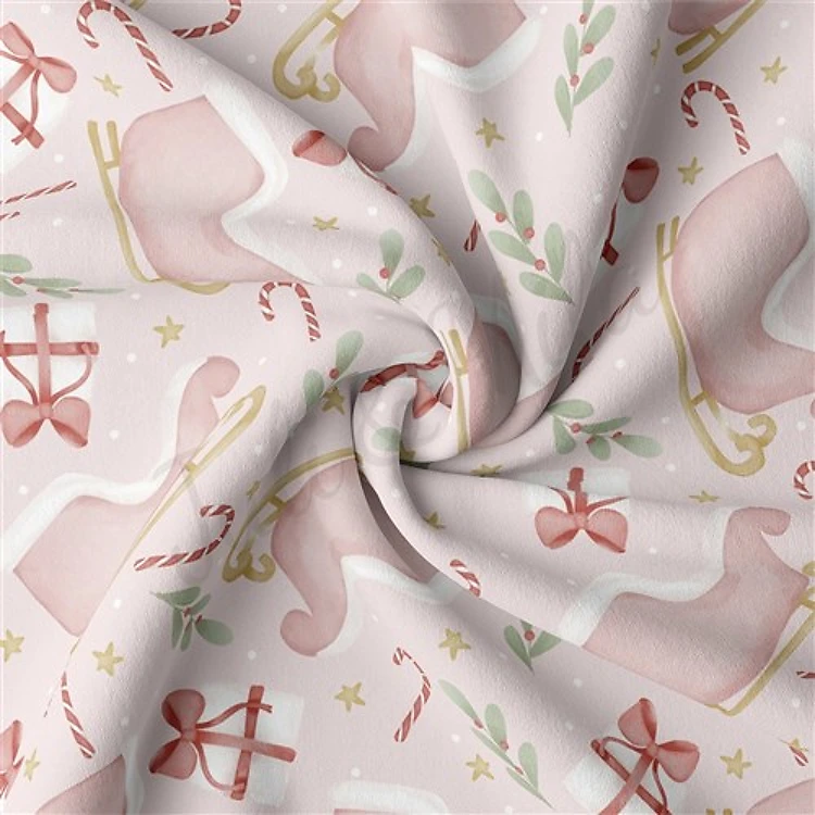 Christmas Christmas Double Brushed Polyester Fabric Jersey Stretchy Soft Polyester Stretch Fabric