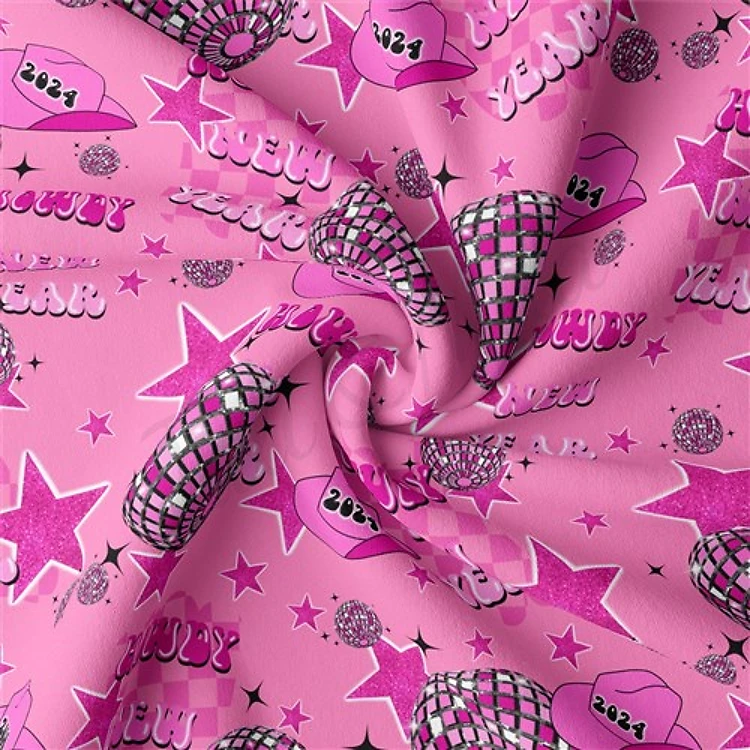 New Year's Day Double Brushed Polyester Fabric Jersey Stretchy Soft Polyester Stretch Fabric