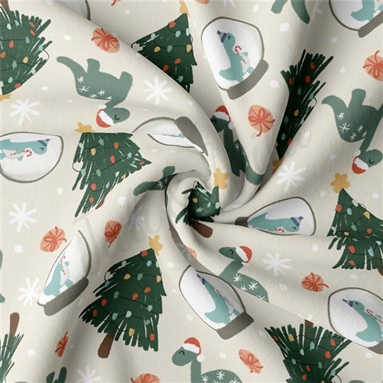 Christmas Christmas Double Brushed Polyester Fabric Jersey Stretchy Soft Polyester Stretch Fabric