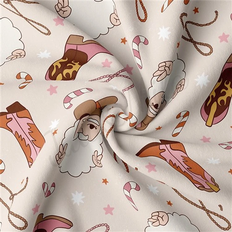 Christmas Christmas Double Brushed Polyester Fabric Jersey Stretchy Soft Polyester Stretch Fabric