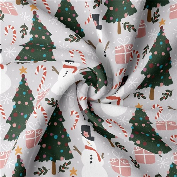 Christmas Christmas Double Brushed Polyester Fabric Jersey Stretchy Soft Polyester Stretch Fabric