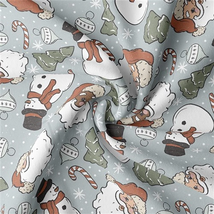 Christmas Christmas Double Brushed Polyester Fabric Jersey Stretchy Soft Polyester Stretch Fabric