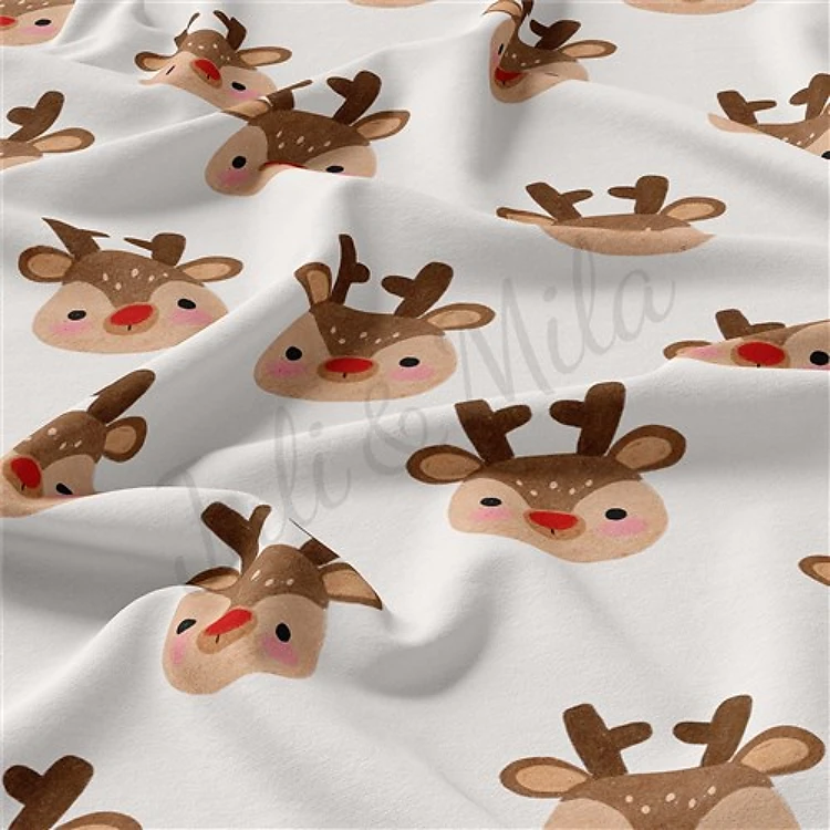 Christmas Double Brushed Polyester Fabric Jersey Stretchy Soft Polyester Stretch Fabric