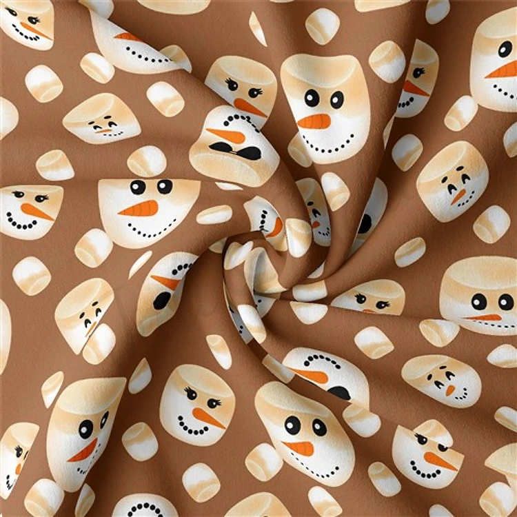 Christmas Double Brushed Polyester Fabric Jersey Stretchy Soft Polyester Stretch Fabric