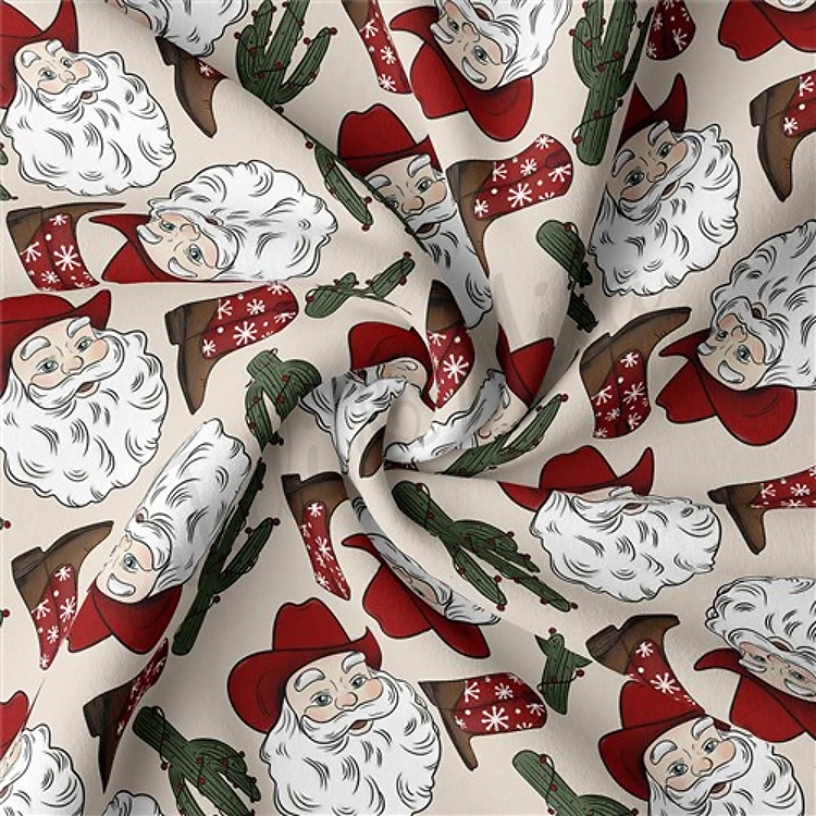 Christmas Double Brushed Polyester Fabric Jersey Stretchy Soft Polyester Stretch Fabric