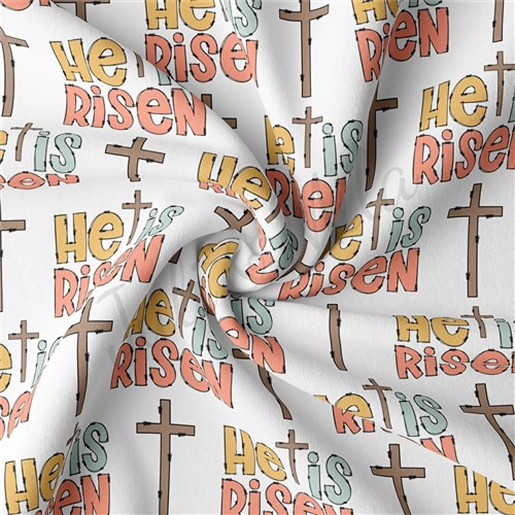Easter Double Brushed Polyester Fabric Jersey Stretchy Soft Polyester Stretch Fabric