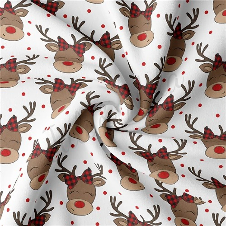 Christmas Double Brushed Polyester Fabric Jersey Stretchy Soft Polyester Stretch Fabric