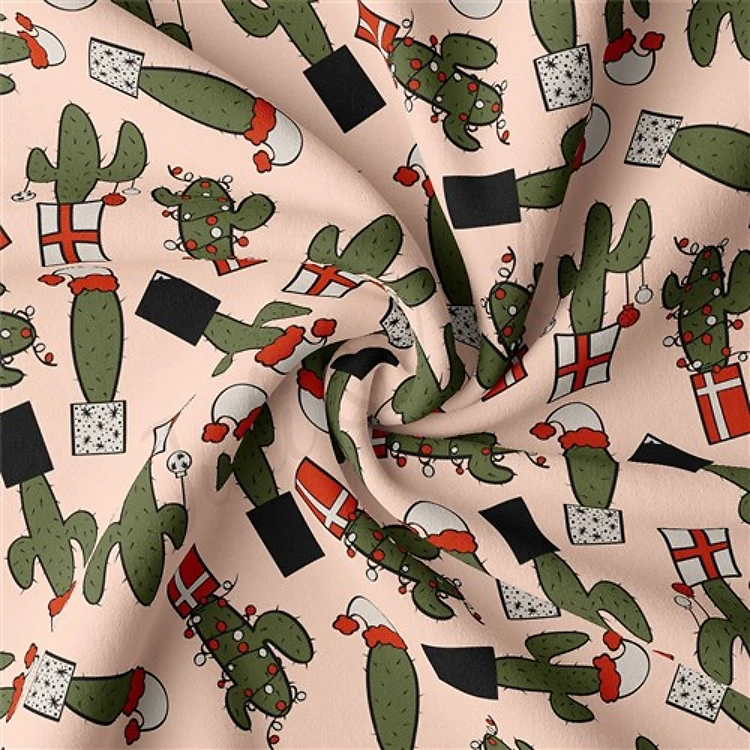 Christmas Double Brushed Polyester Fabric Jersey Stretchy Soft Polyester Stretch Fabric