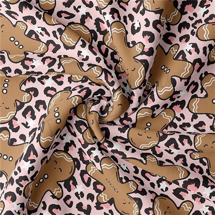 Christmas Double Brushed Polyester Fabric Jersey Stretchy Soft Polyester Stretch Fabric