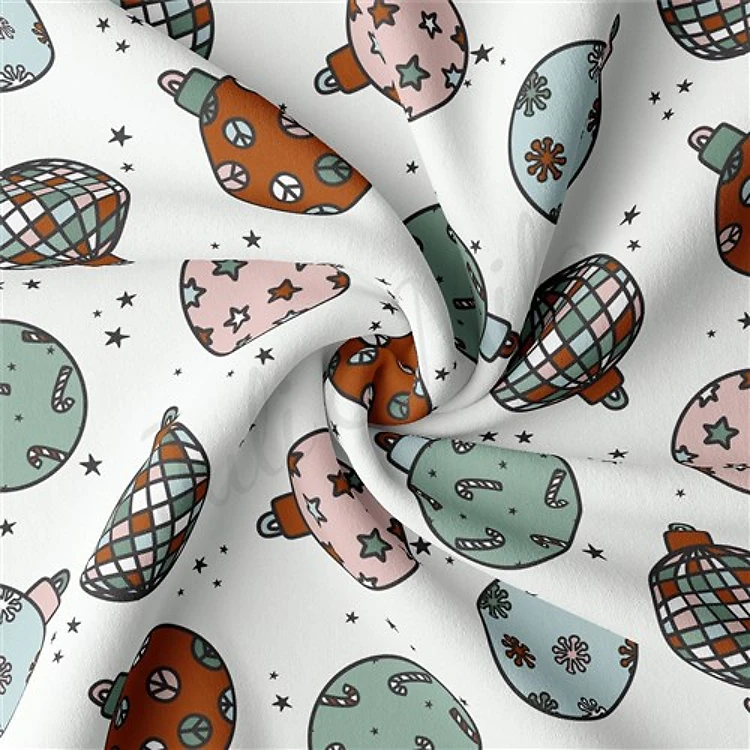 Christmas Double Brushed Polyester Fabric Jersey Stretchy Soft Polyester Stretch Fabric