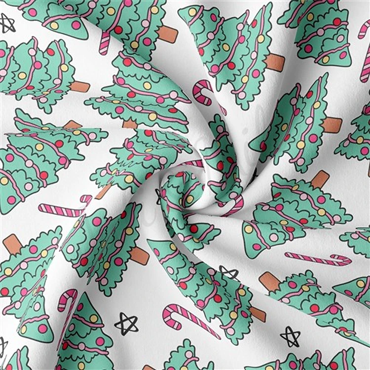 christmas Christmas Double Brushed Polyester Fabric Jersey Stretchy Soft Polyester Stretch Fabric