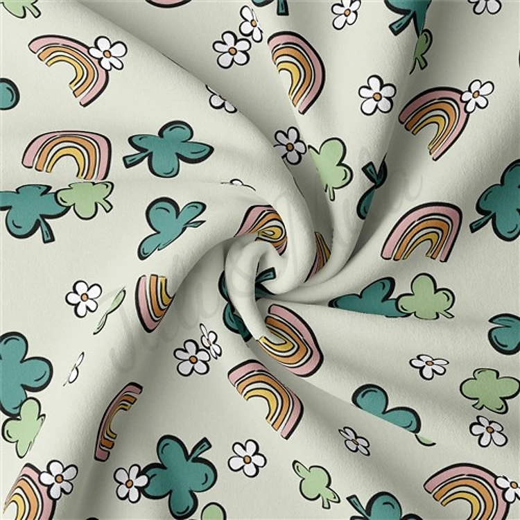 St. Patrick's Day Double Brushed Polyester Fabric Jersey Stretchy Soft Polyester Stretch Fabric