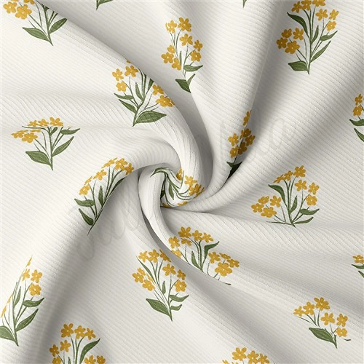 Floral Rib Knit Fabric, RBK2489 & Get a Free $89.99 Embroidery Bundle
