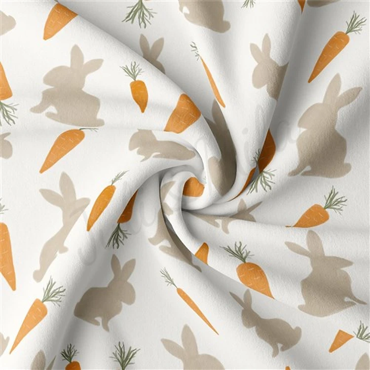 Easter Double Brushed Polyester Fabric Jersey Stretchy Soft Polyester Stretch Fabric
