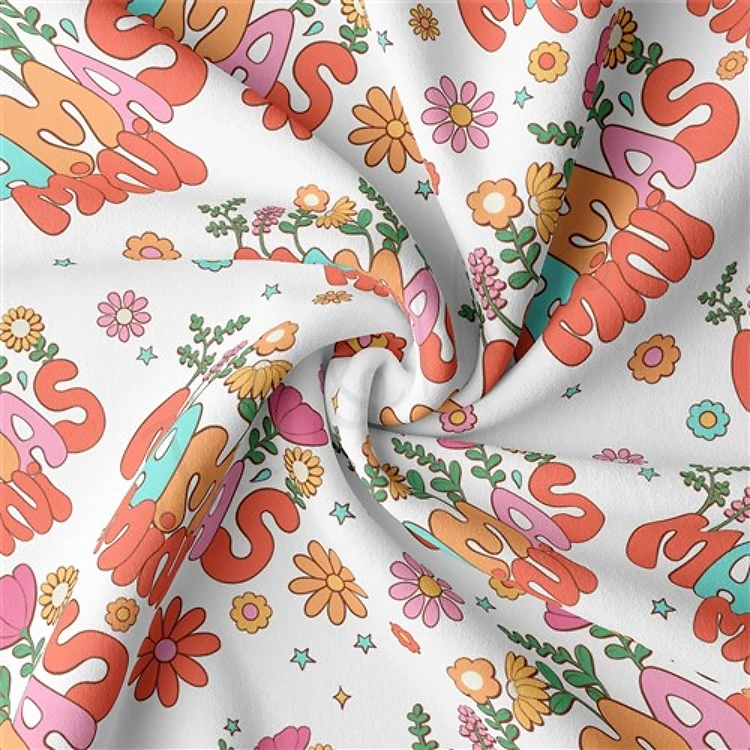 Mama's Girl Double Brushed Polyester Fabric Jersey Stretchy Soft Polyester Stretch Fabric