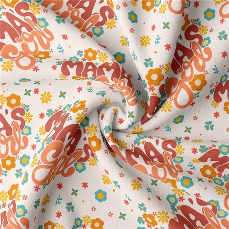 Mama's Girl Double Brushed Polyester Fabric Jersey Stretchy Soft Polyester Stretch Fabric