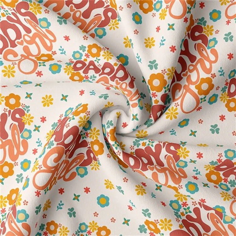 Daddy's Girl Double Brushed Polyester Fabric Jersey Stretchy Soft Polyester Stretch Fabric