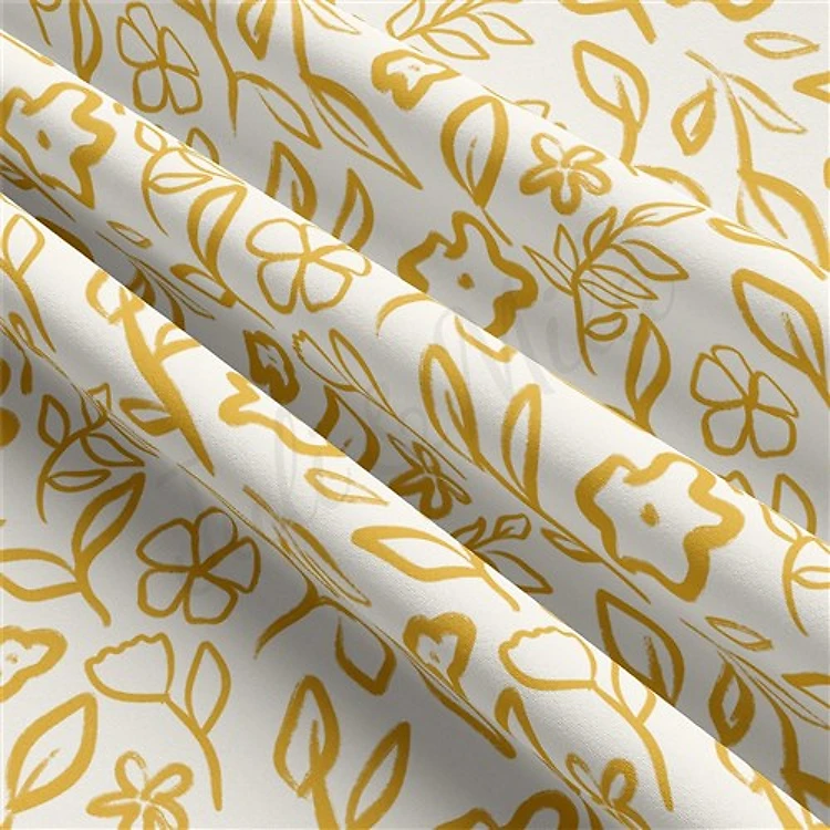Floral Flowers Double Brushed Polyester Fabric Jersey Stretchy Soft Polyester Stretch Fabric