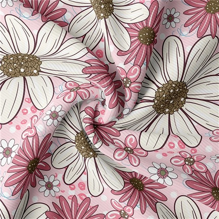 Floral Rib Knit Fabric, RBK1616 & Get a Free $89.99 Embroidery Bundle